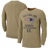 Men's New England Patriots Nike Tan 2019 Salute to Service Sideline Performance Long Sleeve Shirt,baseball caps,new era cap wholesale,wholesale hats